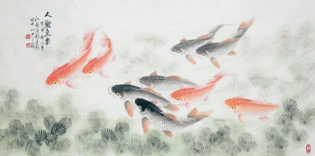 遲明 魚單片 136*68cm