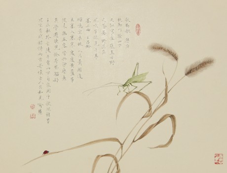 喻慧  花鳥(niǎo)鏡片 41*32cm