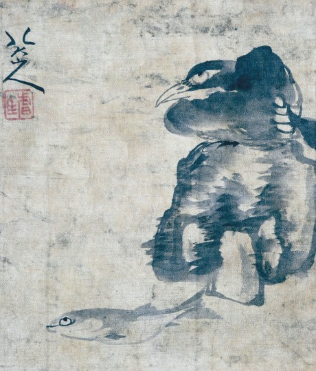 八大山人 鳥(niǎo)立軸  26*22cm