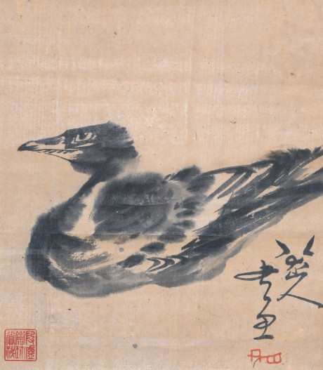 八大山人 鳥(niǎo)立軸 28*25cm