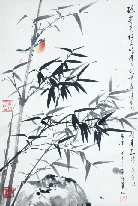 徐子鶴  花鳥立軸 50*34.5cm