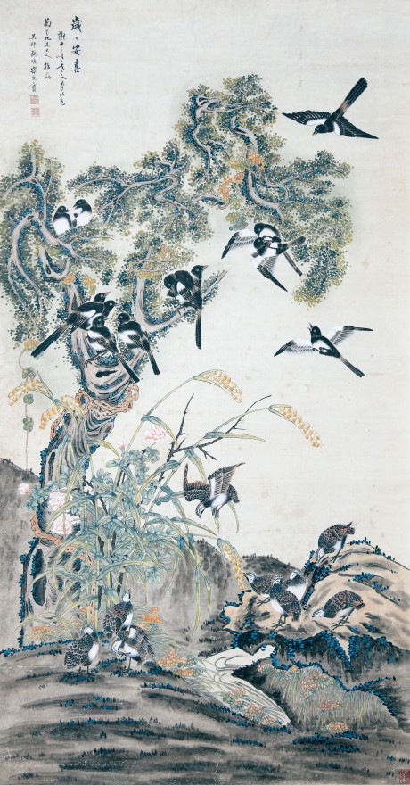 宋光寶 花鳥立軸 172*91cm