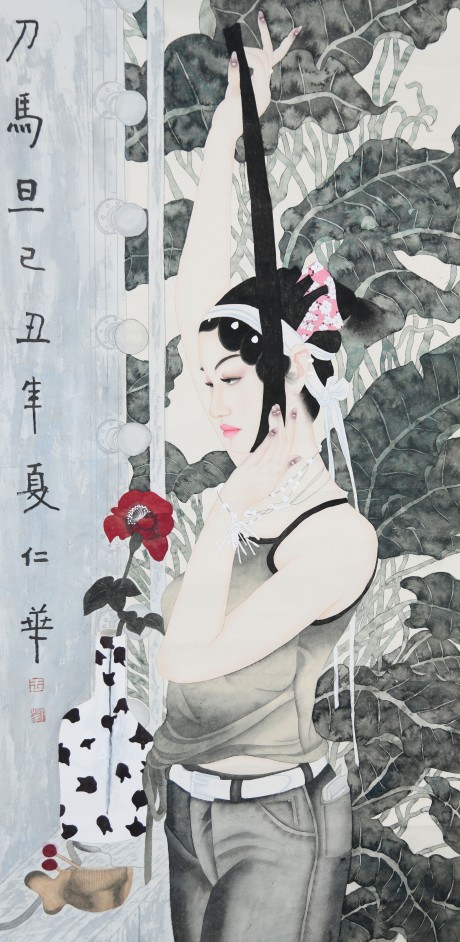 王仁華 人物鏡片 136*66cm