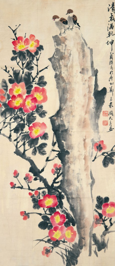 陶天月 花鳥單片 92*41cm