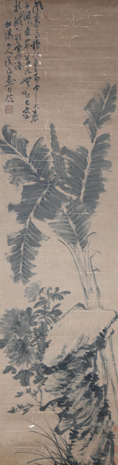 陳道復(fù)  花鳥立軸	176*46cm