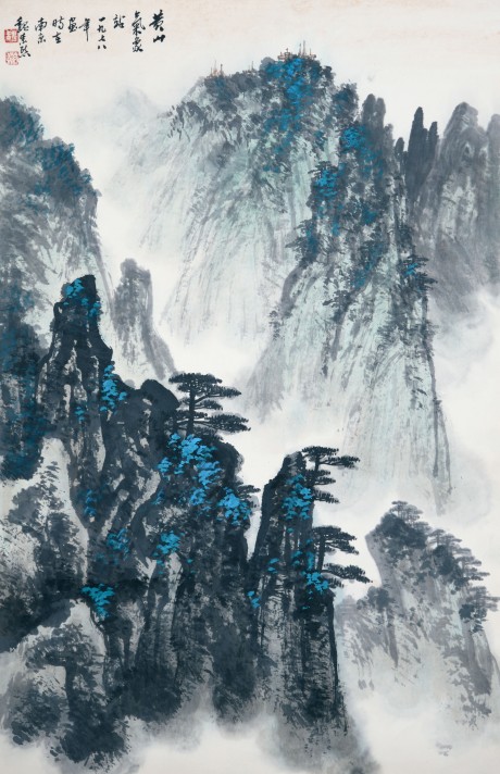 魏紫熙  山水立軸	69×44CM