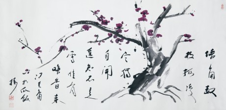 馮其庸  花卉鏡片	130×65CM