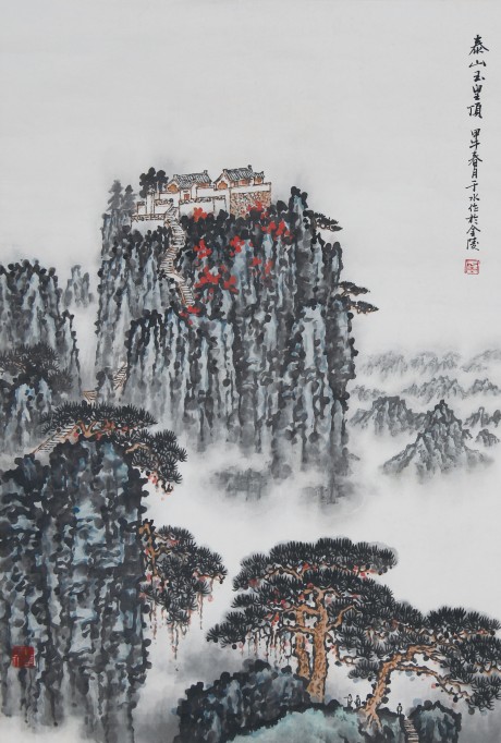 于水  山水立軸	70×46CM