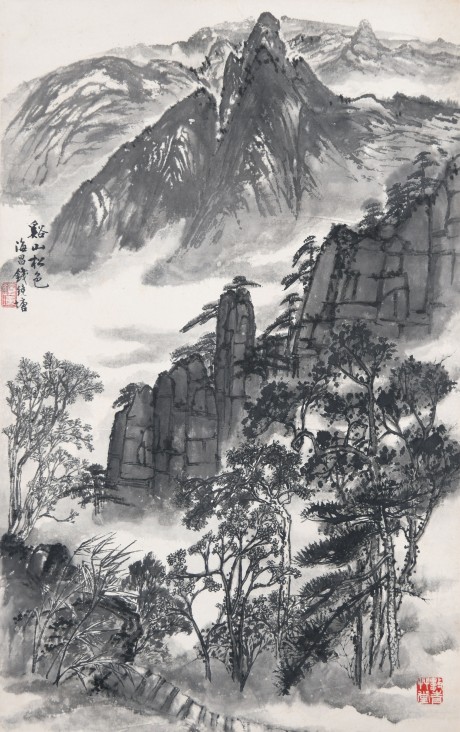 錢(qián)鏡塘  山水立軸	66×42CM