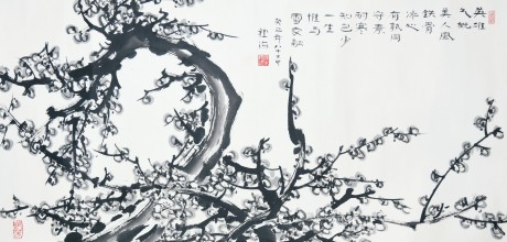 端木禮海   梅花立軸 136×68CM