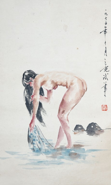 楊之光   人物立軸 75×45CM